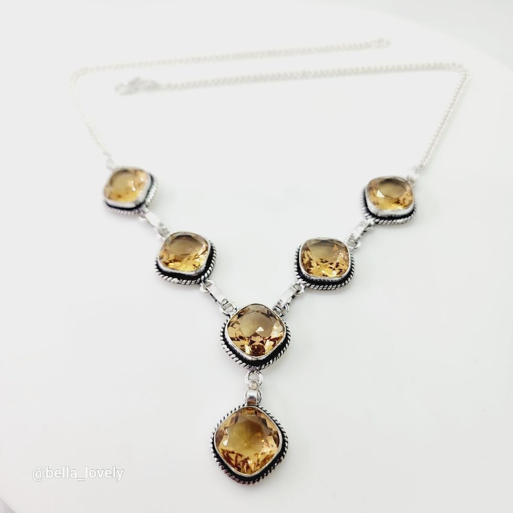 Stunning Whisky Topaz Gemstone Ethnic Handmade Necklace Jewelry